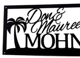 Custom Beach House Metal Sign, Palm Trees, Family Name Sign, Name Sign, Metal Wall Art, Outdoor Sign, Tropical, Beach Laser Cut Metal Signs Custom Gift Ideas